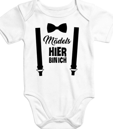 Cozy baby bodysuit with a fun motif text